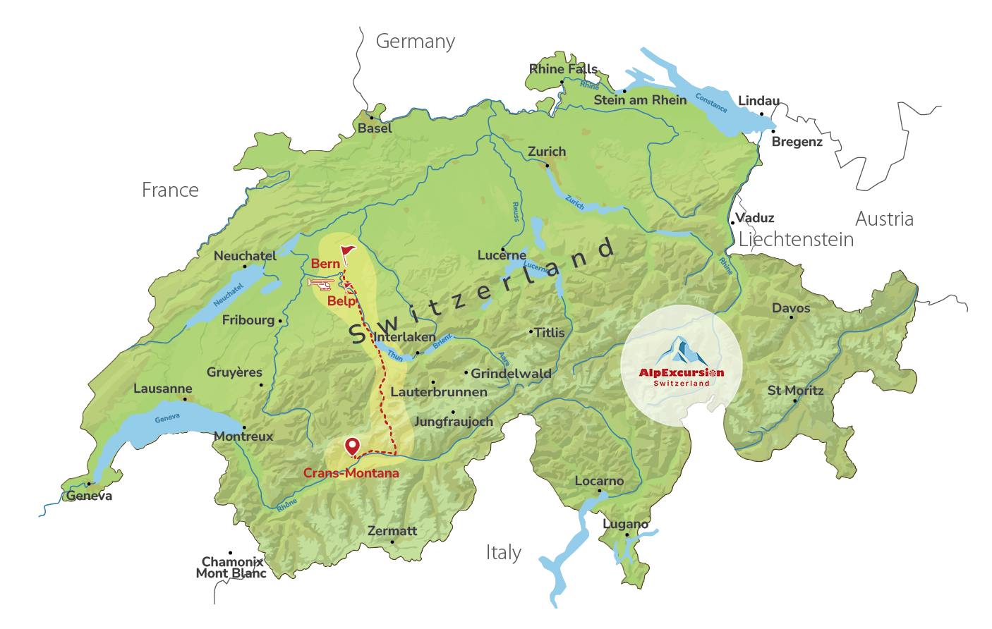 Between Heaven & Bern: Walking & Helicopter Tour from Crans-Montana