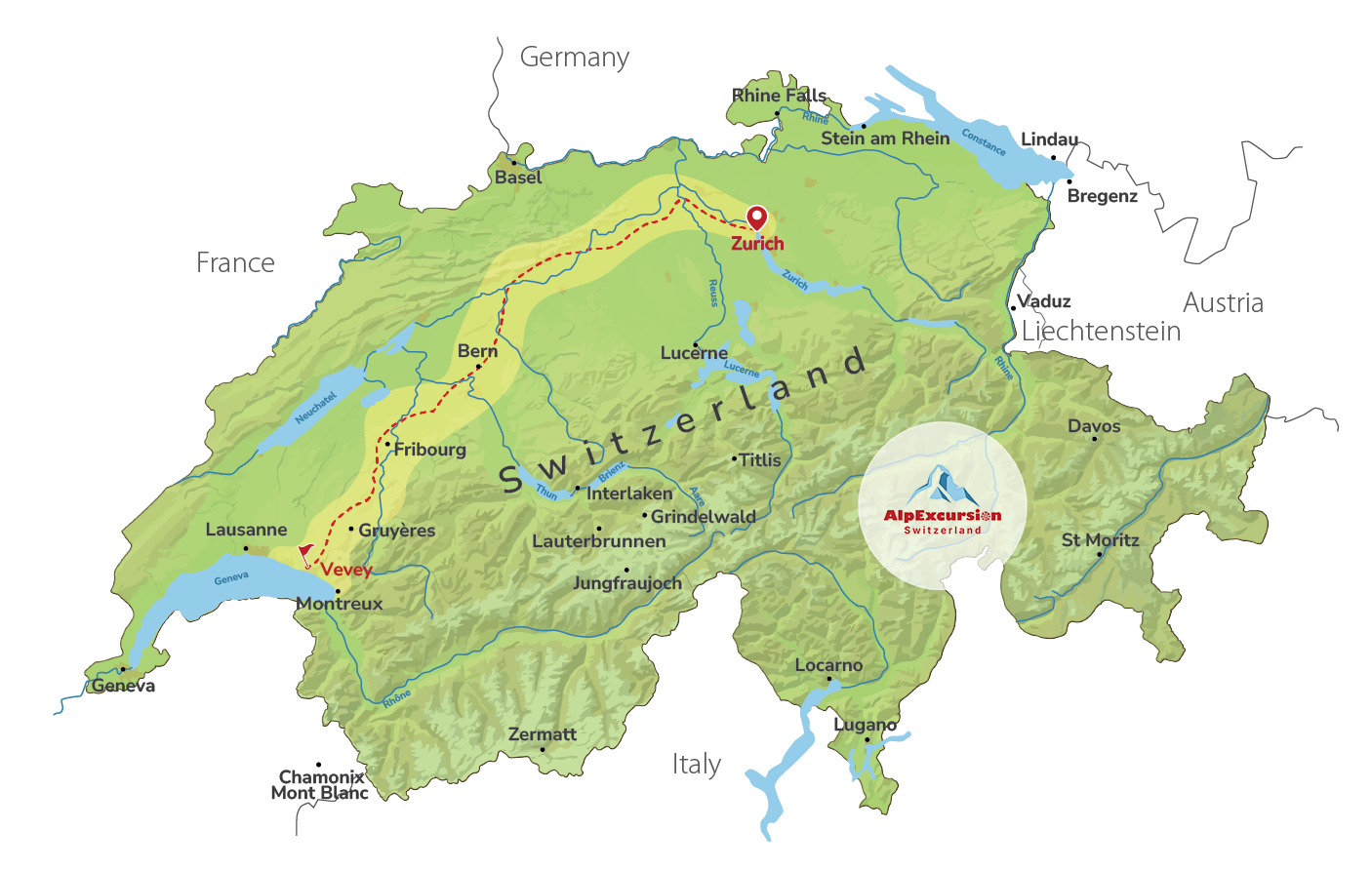 Tour alla scoperta del Mondo di Chaplin e Vevey da Zurigo