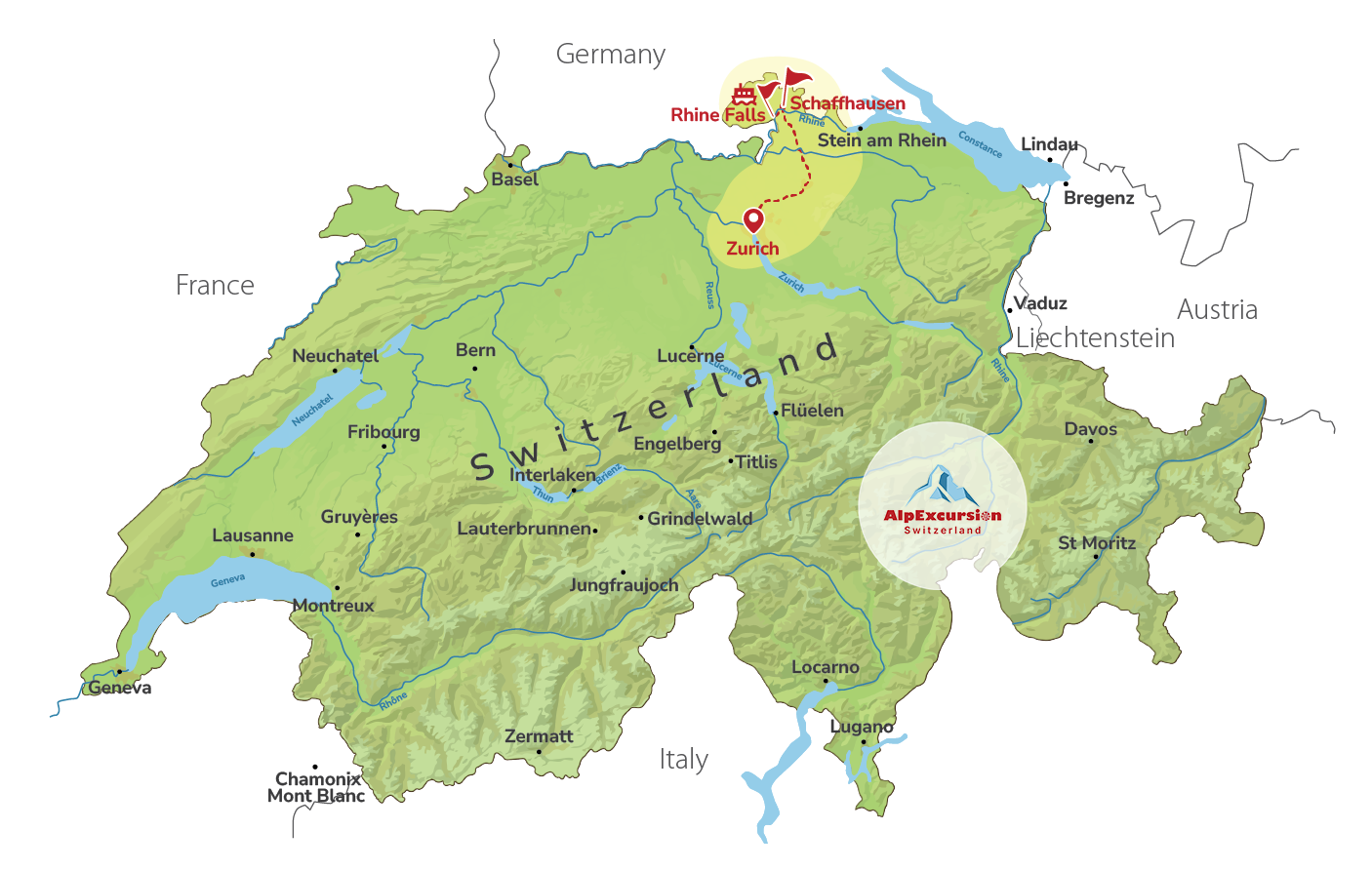 Europe’s Largest Waterfalls – the Rhine Falls from Zurich