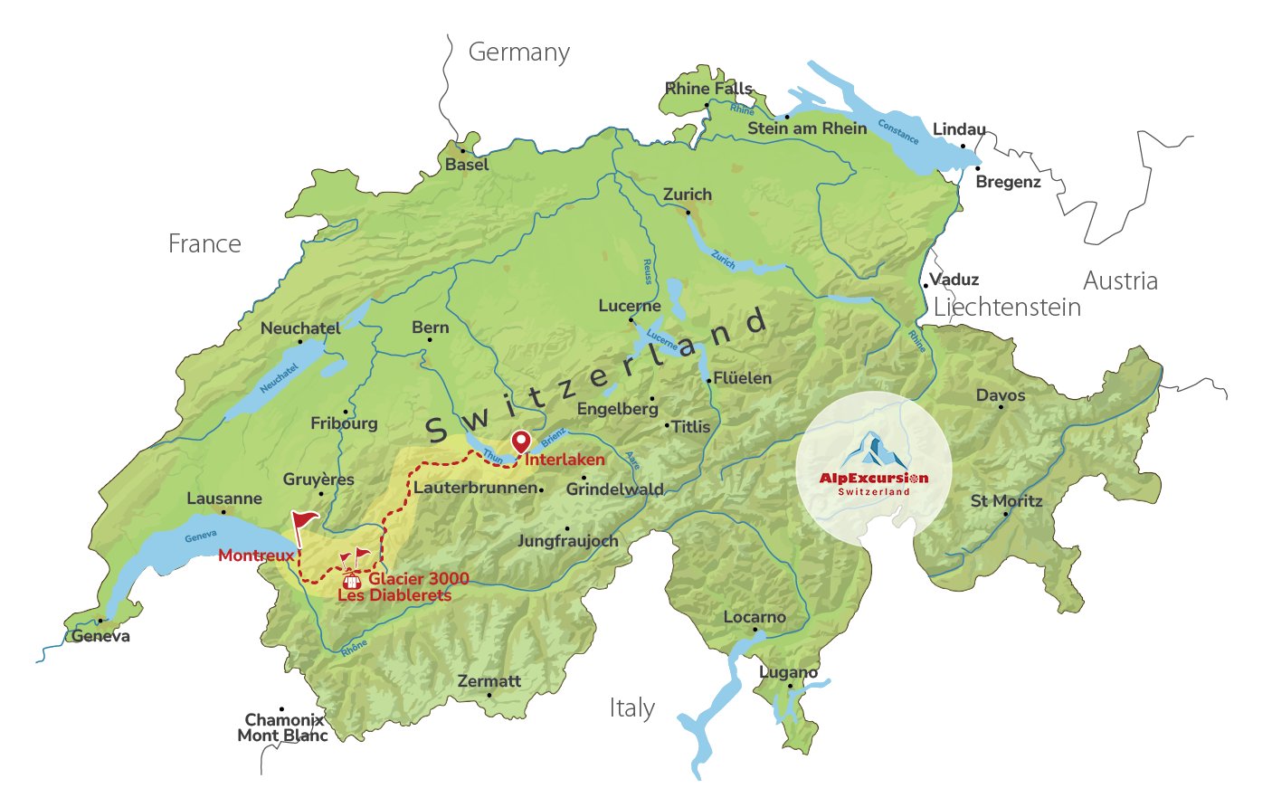 Glacier 3000 & Montreux on a Private Day Trip from Interlaken