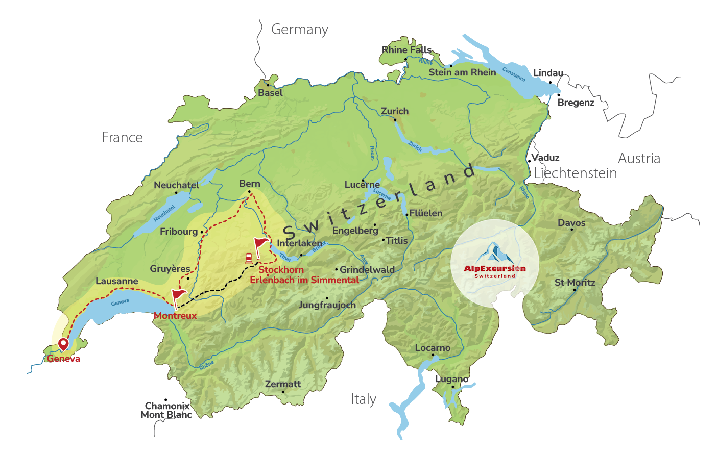 Día de Experiencia Escénica Suiza desde Ginebra
