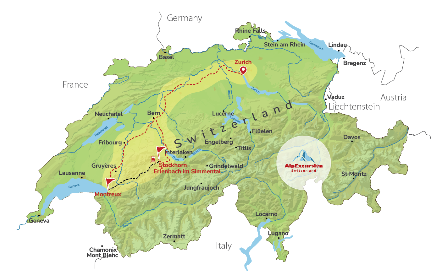 Esperienza panoramica svizzera in un giorno da Zurigo